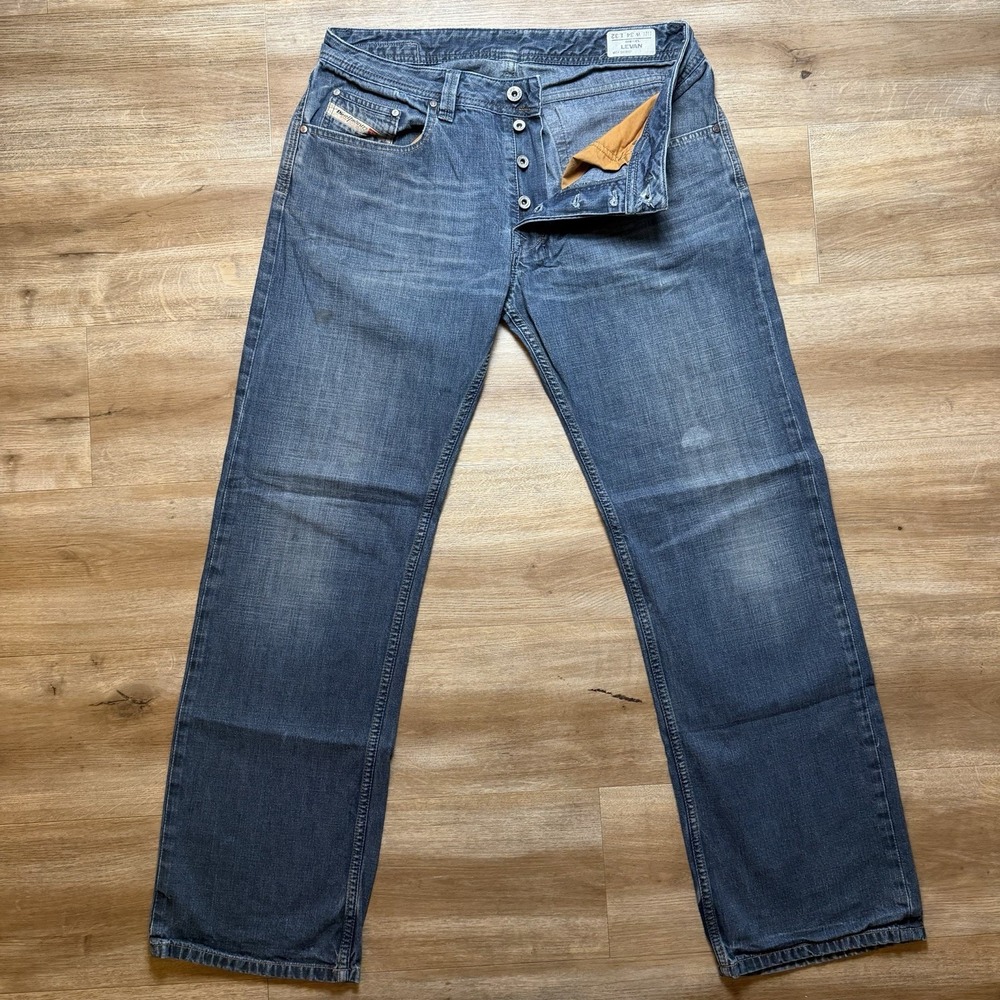 Diesel Men's Relaxed Blue Straight-Leg Jeans